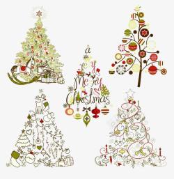 圣诞球与杉树树图片创意圣诞树高清图片