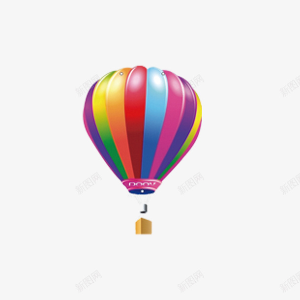 热气球元素png免抠素材_新图网 https://ixintu.com 彩色 氢气球 热气球 篮子