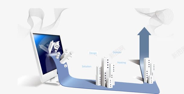 电子商务图矢量图ai免抠素材_新图网 https://ixintu.com 信息科技 商业图 商务 现代 电子 笔记本 箭头 蓝色 金融 金融投资 矢量图