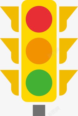 红路灯探头黄色扁平化红路灯高清图片