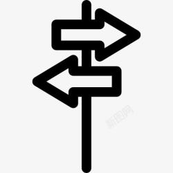 右方向的信号左右箭头薄柱图标高清图片
