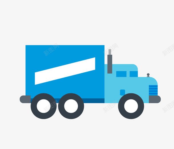 蓝色的运输卡车交通工具png免抠素材_新图网 https://ixintu.com 交通工具 卡车 卡通手绘 蓝色 车子 运输