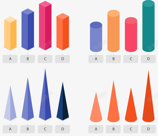手绘立体柱状图矢量图ai免抠素材_新图网 https://ixintu.com 彩色 手绘 柱状图 立体 矢量图