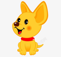 小黄狗卡通金黄色小狗高清图片