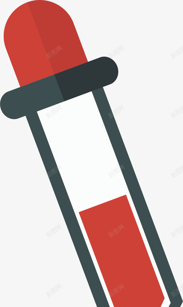 医疗用具图标png_新图网 https://ixintu.com 医疗 卡通可爱 彩色底纹 扁平化 矢量图案 红色针管 针管