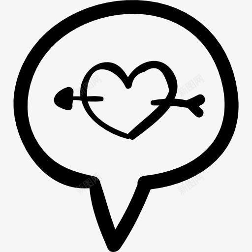 泡泡和心和箭图标png_新图网 https://ixintu.com 心 消息 箭 聊天 谈恋爱 谈话
