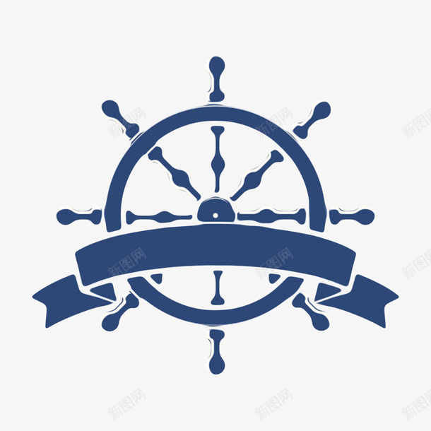 蓝色控制方向的丝带logo舵盘图案图标png_新图网 https://ixintu.com 中国造船发明 扬帆logo 方向 航向 舵盘 船 船尾 船尾舵 船舵 蓝色船舵logo 转向