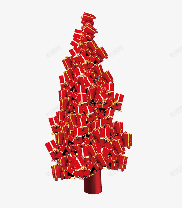 礼盒组成的圣诞树png免抠素材_新图网 https://ixintu.com 创意圣诞树 圣诞树 圣诞装饰 礼盒装饰 装饰图案