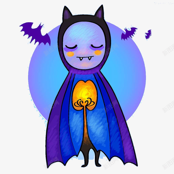 卡通万圣节png免抠素材_新图网 https://ixintu.com 万圣节素材 卡通 小鬼 蝙蝠