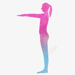 放松肌肉手绘瑜伽女孩高清图片
