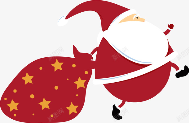 圣诞装饰图案矢量图ai免抠素材_新图网 https://ixintu.com 圣诞 圣诞老人 简约 红色 袋子 矢量图