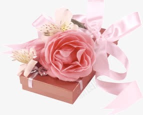 粉色花朵礼盒丝带png免抠素材_新图网 https://ixintu.com 丝带 礼盒 粉色 花朵