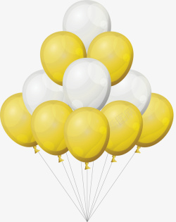 黄色白色的气球束矢量图素材