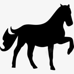 马的身影养马人脚的轮廓图标高清图片