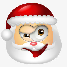 眨眼睛的圣诞老人表情图标图标
