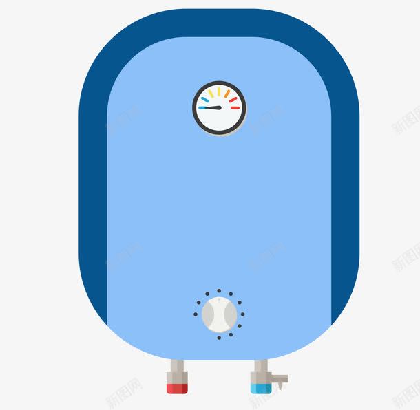 蓝色热水器png免抠素材_新图网 https://ixintu.com 家电 热水器 热水器卡通 蓝色