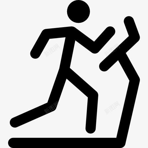 坚持的人在跑步机上跑步图标png_新图网 https://ixintu.com 健身 小黑人跑步 跑步 运动 锻炼