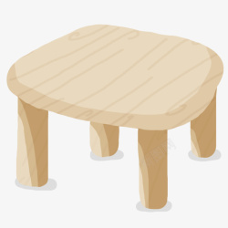 可爱木纹小椅子素材