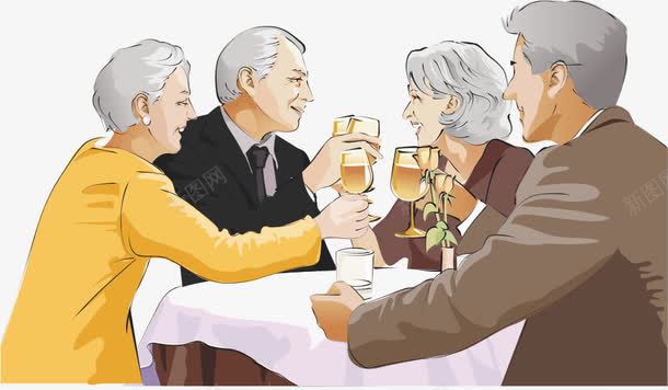 老年人的聚会png免抠素材_新图网 https://ixintu.com 人物 朋友 朋友聚会 老年人 聚会