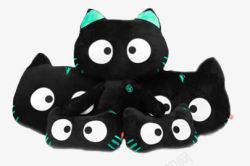黑色猫头抱枕素材