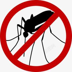 红色蚊子简约红色禁止蚊子传染疾病图标免高清图片