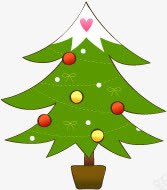 手绘爱心圣诞树装饰png免抠素材_新图网 https://ixintu.com 圣诞树 爱心 装饰