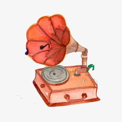 留声机画留声机手绘画片高清图片