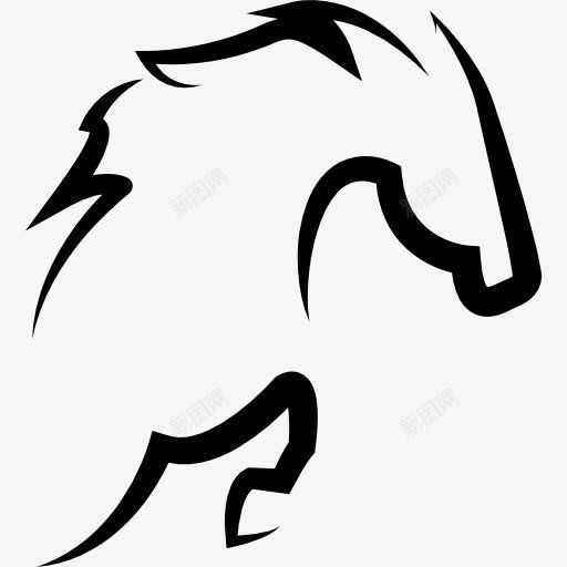 马头发轮廓跳姿势图标png_新图网 https://ixintu.com 侧面 动物 正面 跳跃 轮廓部分 马