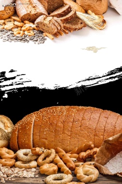 美味特色面包海报背景模板背景