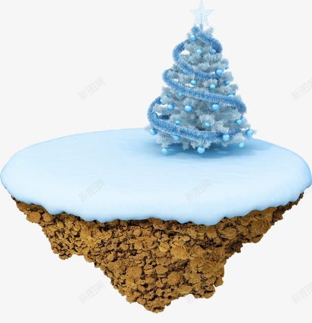 蓝色圣诞树装饰png免抠素材_新图网 https://ixintu.com 圣诞树 蓝色 装饰