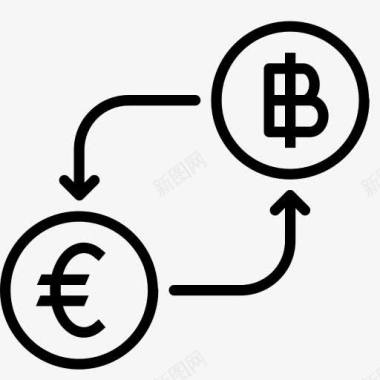 比特币转换货币欧元金融钱以转换图标图标