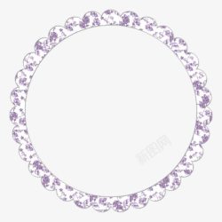 花纹环边框紫色花纹环素材