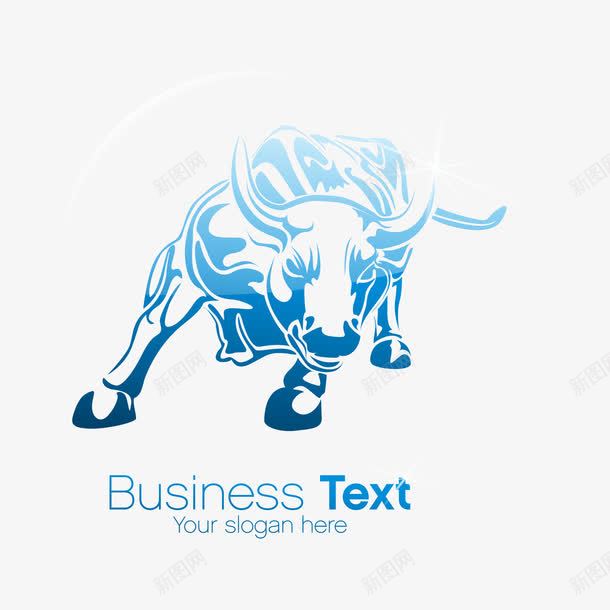 蓝色愤怒的公牛logo图标png_新图网 https://ixintu.com LOGO 牛 牛逼logo 蓝色