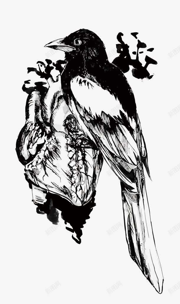 乌鸦png免抠素材_新图网 https://ixintu.com 万圣节 乌鸦 乌鸦图案 卡通 可爱 心脏 手绘 死亡 矢量乌鸦