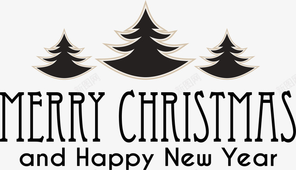 圣诞快乐黑色艺术字png免抠素材_新图网 https://ixintu.com christmas happy merry new year 圣诞快乐 黑色圣诞树 黑色艺术字