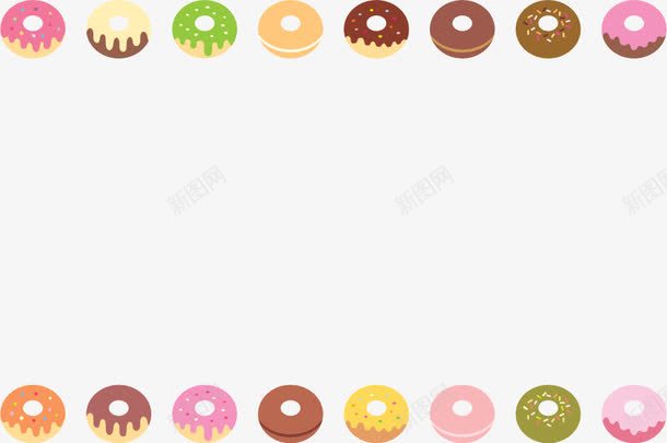 甜甜圈背景png免抠素材_新图网 https://ixintu.com 彩色甜甜圈 美食 面包