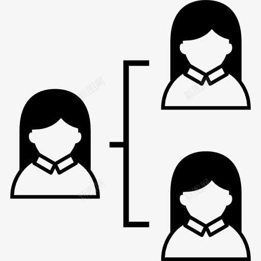 网络图标png_新图网 https://ixintu.com 女孩 妇女 用户 社会 计划 连通性