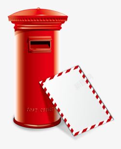 红色复古邮筒素材