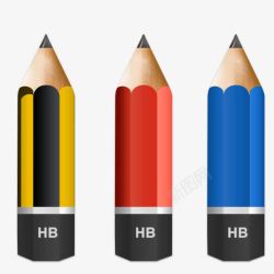 HB铅笔三根铅笔高清图片