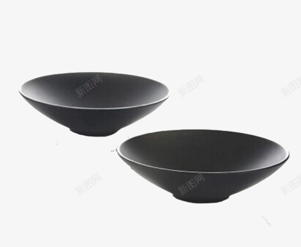 两个黑碗png免抠素材_新图网 https://ixintu.com 简约的 黑碗 黑色的