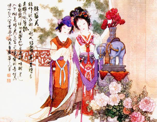 美女肖像画png免抠素材_新图网 https://ixintu.com 中国画 典雅端庄 古代女子 唯美 国画美女 工笔人物画 美女