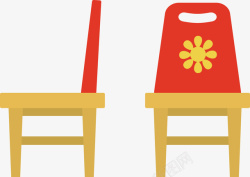 一个凳子一个红色凳子矢量图高清图片