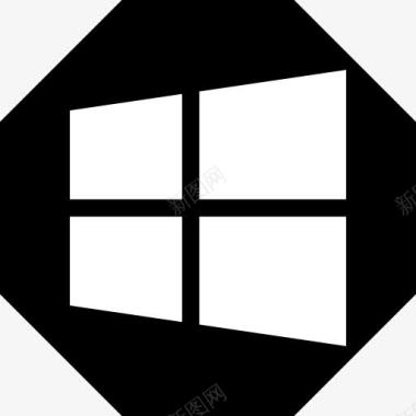 微软Windows系统黑八角形图标图标