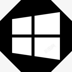 微软雅黑微软Windows系统黑八角形图标高清图片