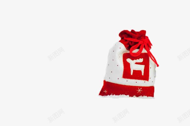 圣诞礼物袋png免抠素材_新图网 https://ixintu.com 创意 圣诞节 礼物 红白色