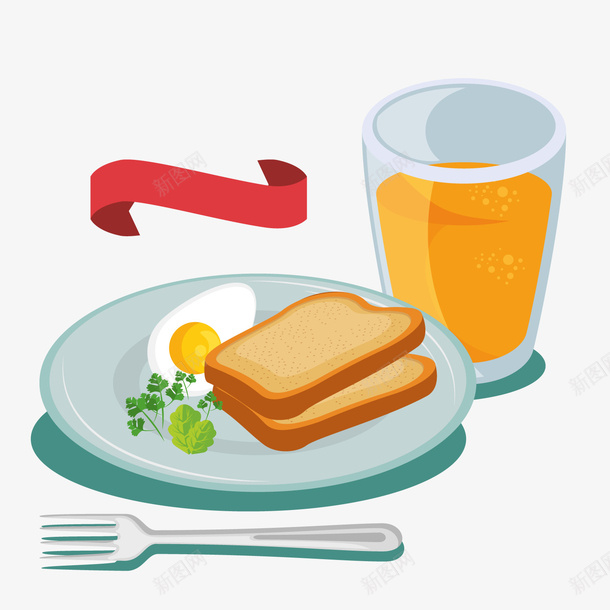 卡通营养早餐png免抠素材_新图网 https://ixintu.com 卡通 早餐 背景装饰 面包 食物 饮料
