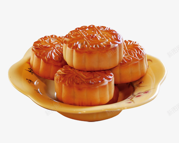 盘子上的月饼png免抠素材_新图网 https://ixintu.com PNG素材 月饼 盘子 食物