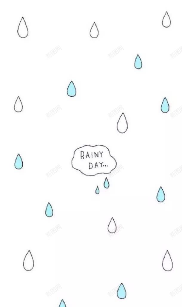 手绘卡通蓝色雨滴jpg设计背景_新图网 https://ixintu.com 卡通 蓝色 雨滴