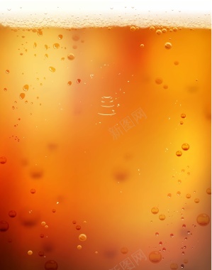 橙色梦幻啤酒背景矢量背景