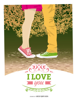 踮脚我爱你踮脚浪漫背景矢量图高清图片